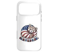 Starry Paws 4th July Patriotic Sleepy Red Panda Flag USA Case for iPhone 17 Pro Max