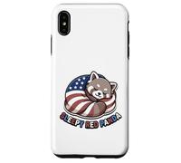 Starry Paws 4th July Patriotic Sleepy Red Panda Flag USA Case for iPhone XS Max