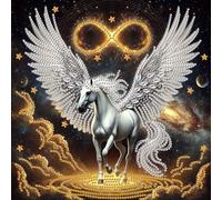 Starry Pearl Pegasus Special Shaped 5D DIY Partial Drill Diamond Painting Kits for Adults Beginners Home Decor Diamonds Paintings Gem Art 11.81 X11.81inch (Starry Pearl Pegasus)