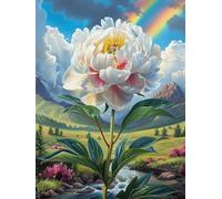 Starry Peony Flower 300-piece Jigsaw Puzzle Set Wild Animal Flowers For Adults Teens 14+ Logic Skill Indoor Game Family Game Night Summer Durable Material 300 PCS