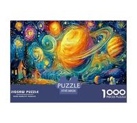 Starry Planet Landscape 1000 Piece Jigsaw Puzzle for Adults - Recycled Paper Planets (cosmic Sky Village) Fun Present & Activity for Home Great Gift Idea38x26cm/1000pcs