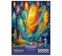 Starry Planet Landscape Puzzle Great Gift Beautiful Decoration 1000 Pieces Oil Painting Style Jigsaw Puzzles Educational Games for Men And Women 38x26cm/1000pcs
