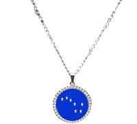 Starry Plough Royal Blue Ireland Silver Colour Necklace With Diamante Pendant And Gift Box
