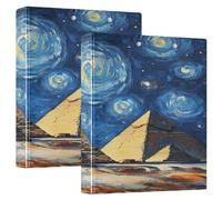 Starry Pyramid Blue 3 Ring Folder, Holds 200 Sheets, 1 Pack Recipe Binder