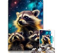 Starry Raccoon 1000 Pieces Jigsaw Puzzles For Teens And Adults,Stress Reliever Difficult Challenge Unique Home Decor And Gifts (38x26cm)