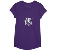 Starry Ribcage: See Through You Anatomical Art T-Shirt, Girls, Purple, Medium