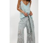 Starry Skies Eyelet Pull-On Harem Pants at Free People in Blue Surf, Size: XL - female