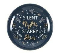 Starry Skies Trinket Dish | Celestial Ceramic Dish with Golden Stars | Night Sky Ring Tray or Gift