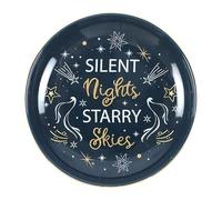 Serano Trinket Dish Silent Nights Starry Skies Celestial Ceramic with Golden Stars