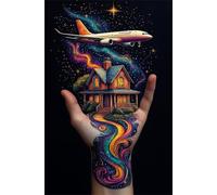 Starry Sky Airplane 300 Piece Jigsaw Puzzle for Adults, Creativity, Challenging and Difficult Puzzle, Brain Teaser Puzzles for Adults 300 Pieces for The Whole for Women, Men