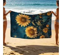 Starry Sky Beach Towel 60 x 40 Inches Lightweight Travel Essentials Sunflower Beach Towels Oversized 150x100 cm Unisex Soft Comfortable Quick Dry Sand Resistant for Swimming Camping Vacation SLJT-5689