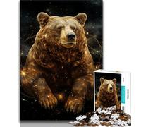 Starry Sky Bear Jigsaw Puzzles for Adults 1000 Piece Puzzle,Help The Brain Exercise Addictive Toys to Cultivate Patience A Work of Art (50x75cm)