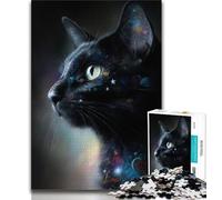 Starry Sky Black Cat Jigsaw Puzzles for Adults 1000 Jigsaws,Challenging To Complete But Fun And Humorous Unique Home Decor And Gifts (38x26cm)