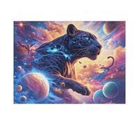 Starry Sky Black Panther 500 Piece Premium Jigsaw Puzzle Animal Pet Adult Jigsaws Brain Training Hobby Home Decor Winter Gift Unique Shaped Recycled Cardboard 500 PCS
