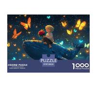 Starry Sky Blonde Boy-blue Whale Jigsaw Puzzle Waterproof 1000 Piece for Adults Colourful Home Decoration