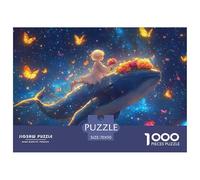 Starry Sky Blonde Boy-blue Whale Jigsaw Puzzle Waterproof 1000 Piece for Adults Impossible Educational Games