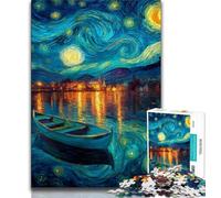 Starry Sky Boat 1000 Piece Jigsaw Puzzle for Adults Teens,Decompressing Intellectual Educational Toy Perfect Decoration (50x75cm)