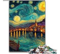 Starry Sky Boat 1000 Piece Jigsaw Puzzle for Adults Teens, Stress Reliever Difficult Challenge for Home Decoration for 14+ (50x75cm)