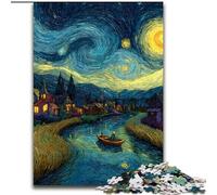 Starry Sky Boat 1000 Pieces Jigsaw Puzzle For Adults Teens, Challenging Game for Is Ideal As A Gift for The Whole Family (50x75cm)