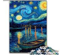 Starry Sky Boat 1000 Pieces Jigsaw Puzzle for Adults& Teens, Suitable for Ages 14 And Up Toy Wall Decor Birthday And Unique Gifts (26x38cm)