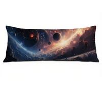 Starry Sky Body Pillow Cover 50 x 150 cm Bolster Pillow Cases, Soft Linen Lumbar Cushions with Invisible Zipper Decorative Pillows, Scene Long Bolster Pillowcase for Livingroom Bed Sofa, Gifts B-5356