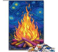 Starry Sky Bonfire 1000 Pieces Jigsaw Puzzle for Adults& Teens, Help The Brain Exercise Addictive Toys to Cultivate Patience Perfect Decoration (50x75cm)