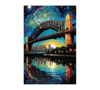 Starry Sky Bridge River Jigsaw Puzzles for Adults 50, Fun Challenging Educational Games, Difficult Jigsaw Puzzles for Adults, Puzzle 50 Pieces