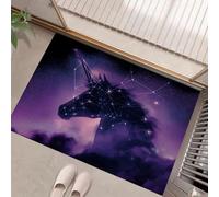 Starry Sky Capricorn Door Mats Indoor 50 X 80 Cm, Machine Washable Inside Door Mat, Unicorn Soft Doormats, Super Absorbent Entrance Rug, Anti-Slip Floor Mats For Front Rear Doors (Dark Purple)
