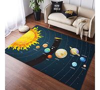 Starry Sky Carpets For Boys Grils Kids 3D Space Planet Rugs Bedroom Living Room Decor Floor Mat Area Rugs Washable Non-Slip Doormats(B,120 * 200cm)