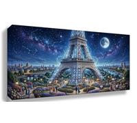 Starry Sky Diamond Art Kits Adults, 5D Diamond Painting Iron Tower Full Round Drill Crystal Art Kits for Adults Beginners, Rhinestone Embroidery Arts and Crafts for Home Wall Decor, 80x160cm, Cod-361