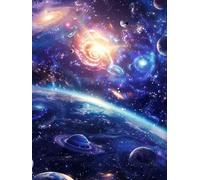 Starry Sky Diamond Art Kits Adults, 5D Diamond Painting Planet, DIY Cross Stitch Kits for Adults, Full Drill Rhinestone Crystal Art Kits, Hobbies for Women, Room Decor, Gifts for Women 32x44in J-7792