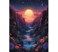 Starry Sky Diamond Art Kits Adults, 5D Diamond Painting River, DIY Full Drill Cross Stitch Embroidery Crystal Art Kits, Crafts for Adults, Paintings for Room Decor, Gifts for Women 24x32 inch D-6646
