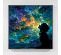 Starry Sky Diamond Art Kits Adults, Diamond Painting Aurora Crystal Art Kits for Adults Beginners DIY 5D Full Square Drill Gem Painitngs Cross Embroidery Kits Crafts, Gifts for Women 100x100cm vc0-4l