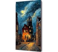 Starry Sky Diamond Art Kits Adults, Diamond Painting Street Crystal Art Kits for Adults DIY 5D Full Drill Square Gem Dots Embroidery Paintings Crafts Pictures for Home Wall Decor Gifts 12x24in bd4-7g