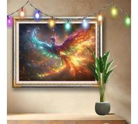 Starry Sky Diamond Art Kits for Adults,5D Full Drill DIY Diamond Painting Phoenix,Crystal Rhinestone Embroidery Arts Crafts,Diamond Art for Home Wall Decor,Painting by Numbers Kit 80x60cm 58F-4365