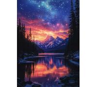 Starry Sky Diamond Art Mountain Diamond Painting Kits for Adults Beginner 5D DIY Full Square Drill Cross Stitch Kits for Adults Arts and Crafts for Bedroom Decor, Room Decor, Gifts 30*40CM -bby2507MR