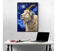 Starry Sky Diamond Art Sheep 5d Diamond Painting Kits for Adults Full Drill Crystal Art Kits for Beginners, DIY Cross Stitch Embroidery Crafts Pictures for Home Wall Decor, Gifts 39x53in PJY2 7-A