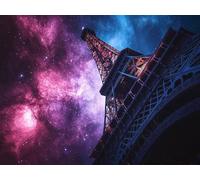 Starry Sky Diamond Painting Iron Tower Diamond Art Kits Adults Beginner, 5D DIY Round Full Drill Crystal Art kits, Mosaic Crafts for Adults, Crystal Canvas for Home Wall Decor 32x40 inch, Model296