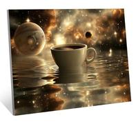 Starry Sky Diamond Painting Kits for Adults, Coffee Diamond Art for Kids, 5D Crystal Art Rhinestone Embroidery Canvas Painting, DIY Full Drill Arts and Crafts Pictures for Home Decor 18x24inch H-2165