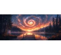 Starry Sky Diamond Painting Kits for Adults, Pattern Forest Diamond Art 5D DIY Full Round Drill Gem Crystal Art Kits Crafts for Adults for Home Room Decor, Bedroom Decor, Gifts 50x120inch -yym2603J6