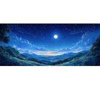 Starry Sky Diamond Painting Kits for Adults, Pattern Moon Diamond Art 5D DIY Full Round Drill Gem Crystal Art Kits Crafts for Adults for Home Room Decor, Bedroom Decor, Gifts 100*300CM -yym260356