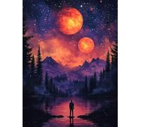 Starry Sky Diamond Painting Kits for Adults, Pattern Moon Diamond Art 5D DIY Full Square Drill Gem Crystal Art Kits Crafts for Adults, Home Room Decor, Bedroom Decor, Gifts for Women 20x30cm -yym25711