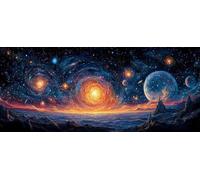 Starry Sky Diamond Pinting Landscape Diamond Art Kits Adults, Crystal Gem Art Round Full Drill Crystal Rhinestone Embroidery Cross Stitch Hobbies for Adults Women, Home Decor 12x24inch -hjw260453