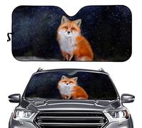 Starry Sky Fox Animal Pattern Windscreen Cover Foldable Windscreen Car Sunshades Block Uv Rays Car Window Covers Universal For Truck Suv Summer S