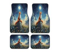 Starry Sky Fox Daisy Car Floor Mats Set of 4