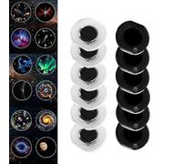 Starry Sky Galaxy Projector Lamp with Replacement Projection Sheets, Simulation Galaxy Night Light, Anti-Reflective Wide Angle Cosmic Atmosphere Light for Bedroom Party Home Decor (slides6 12pcs)