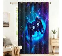 Starry Sky Game Controller Curtains with Eyelets, 1 Piece, Room Divider Curtains, Blackout, 175 x 140 cm, Darkening Thermal Curtains, Heat Insulating, Winter, Summer, Thermal Protection, Indoor Sun