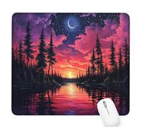 Starry Sky Gaming Mouse Pad,River Mouse Pad 320x260x3mm Mousepad Small Size Stitched Edge,Waterproof Non-Slip Rubber Base Mousemat Improves Accuracy and Speed,Desk Mat Laptop for Office and Home D-353