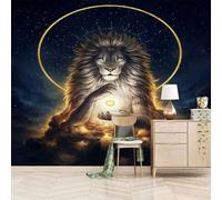 Starry Sky Golden Round Animal Lion 3D Wallpaper Luxury Home Dining Decor Paste Sofa Living Room The Wall for Bedroom Mural-400cm×280cm