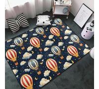 Starry Sky Hot Air Balloon Print Area Rugs for Living Room Bedroom, Washable Soft 3x5 Throw Rugs Non Slip Carpet for Bedroom Decor Aesthetic 60x39 inches